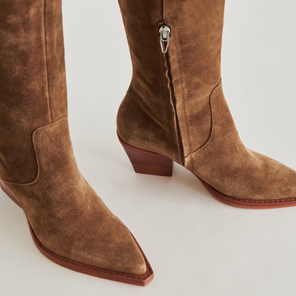 Raj Boots in Brown Suede | Women's Brown Suede Knee-High Boots
 – Dolce Vita | Dolce Vita