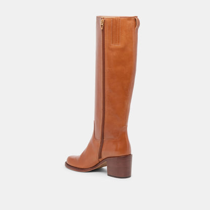 Lucyle Tan Leather Boots | Dolce Vita