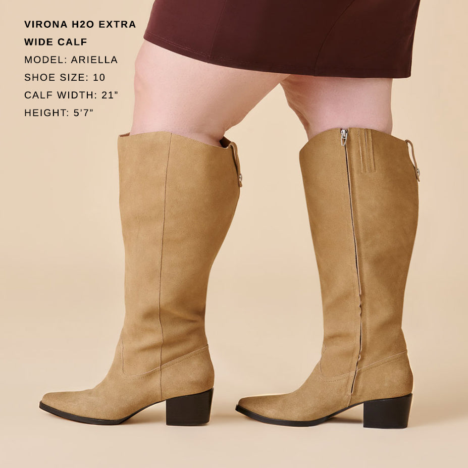 Virona H2O Waterproof Dk Taupe Suede Extra Wide Calf Boots | Dolce Vita