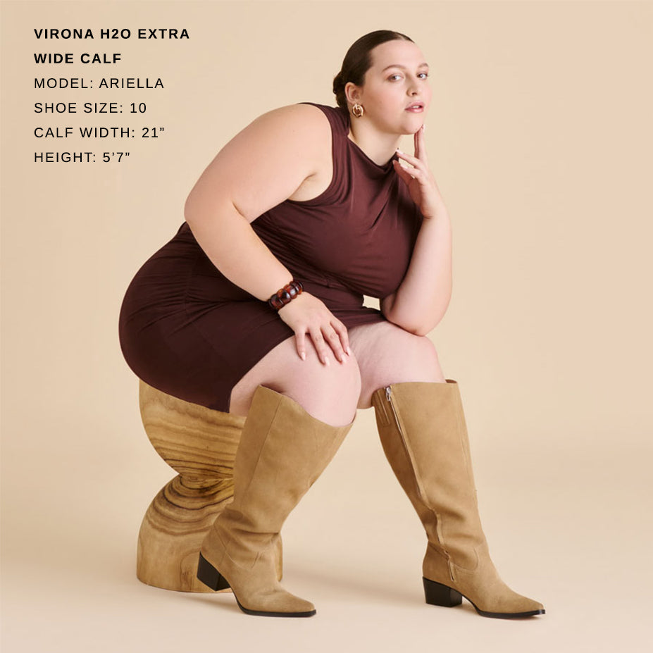 Virona H2O Waterproof Dk Taupe Suede Extra Wide Calf Boots | Dolce Vita