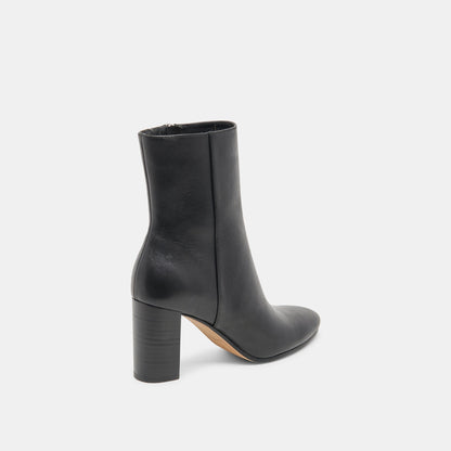 Suzy Wide Black Leather Booties | Dolce Vita