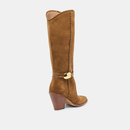Jody Lt Brown Suede Wide Calf Boots | Dolce Vita