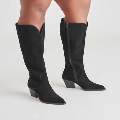 Raj Extra Wide Calf Onyx Suede Boots | Suede Wide Calf Boots
 – Dolce Vita | Dolce Vita