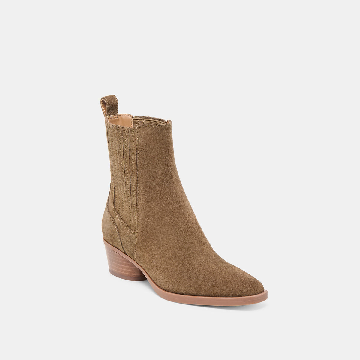Faint H2O Waterproof Olive Suede Booties | Dolce Vita