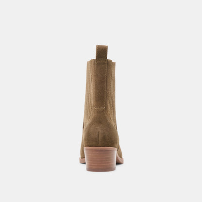 Faint H2O Waterproof Olive Suede Booties | Dolce Vita