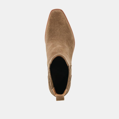 Faint H2O Waterproof Olive Suede Booties | Dolce Vita