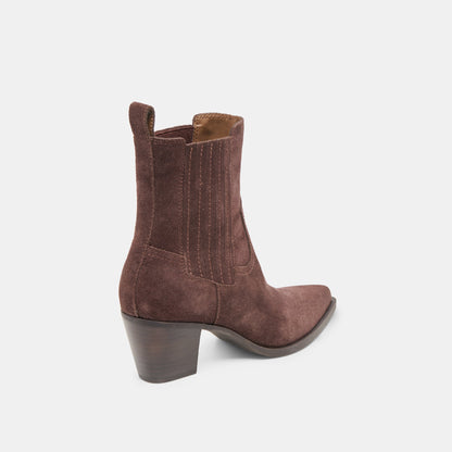Slim Mahogany Suede Booties | Dolce Vita