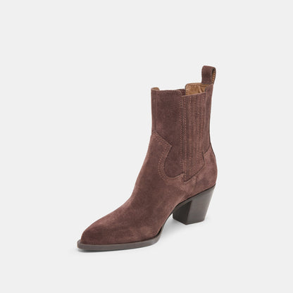 Slim Mahogany Suede Booties | Dolce Vita