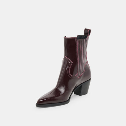 Slim Mulberry Crinkle Patent Booties | Dolce Vita