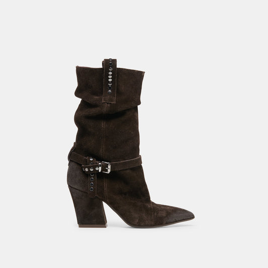 Morla Dk Brown Suede Boots | Dolce Vita
