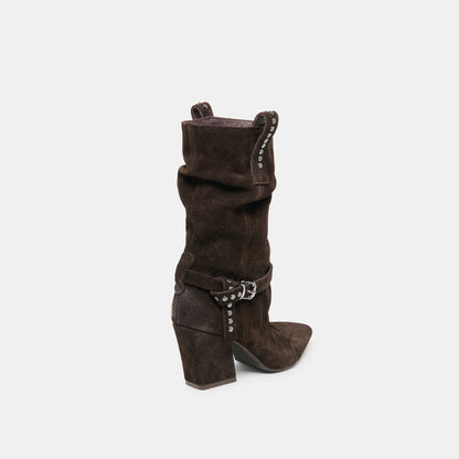 Morla Dk Brown Suede Boots | Dolce Vita