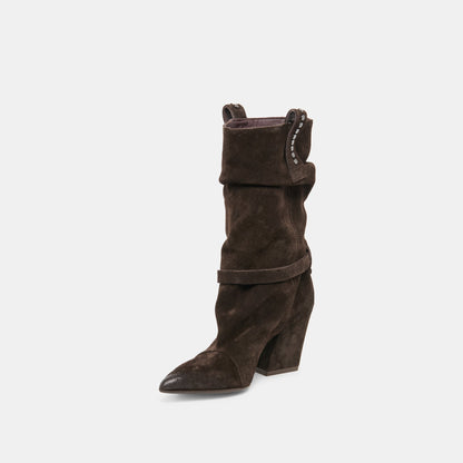 Morla Dk Brown Suede Boots | Dolce Vita