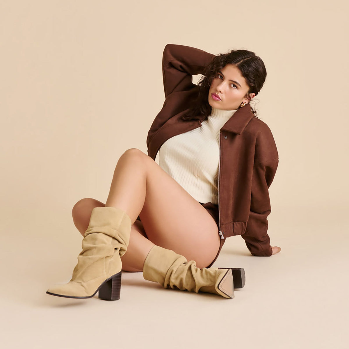 Talina Dk Taupe Suede Boots | Dolce Vita