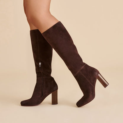 Hudsin Mahogany Suede Boots | Dolce Vita