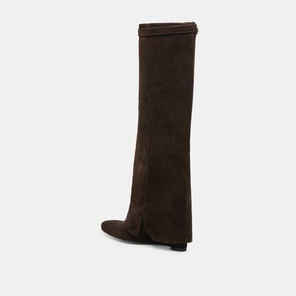 Aggy Dk Brown Suede Boots | Dolce Vita