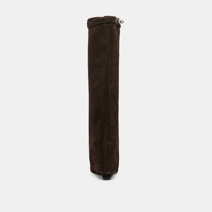 Aggy Dk Brown Suede Boots | Dolce Vita