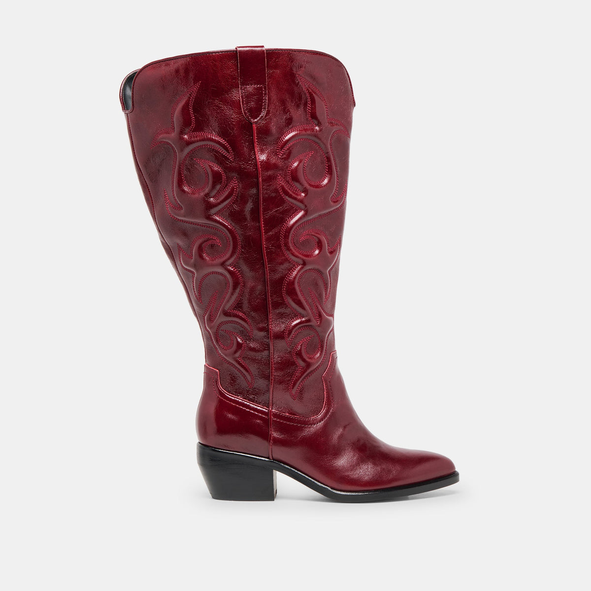 Mirla Oxblood Leather Extra Wide Calf Boots | Dolce Vita