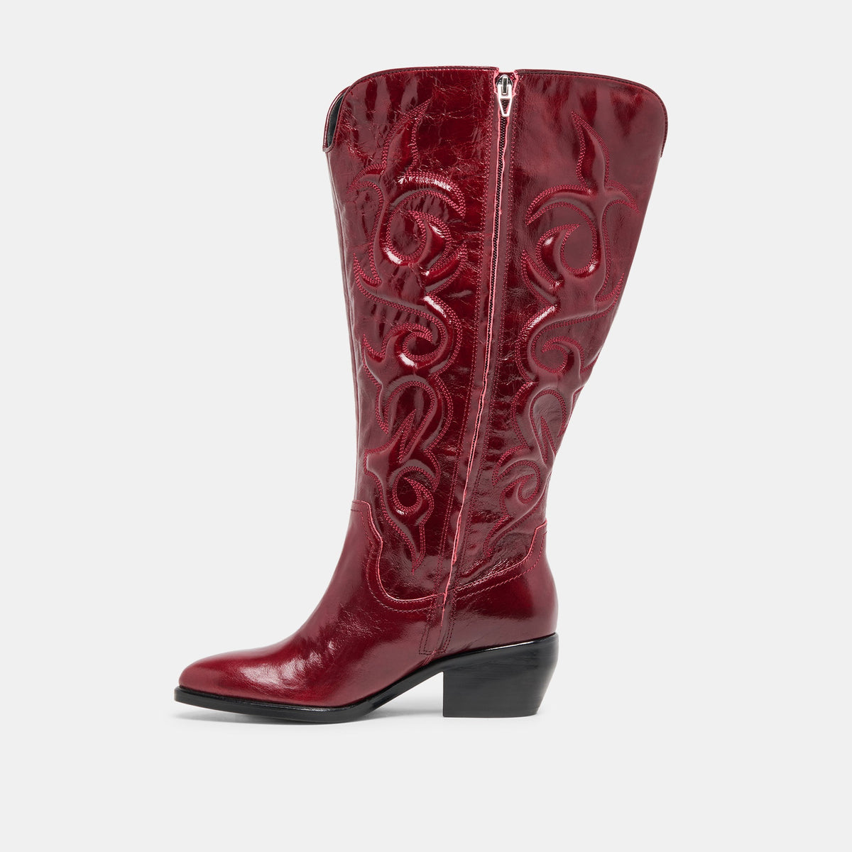 Mirla Oxblood Leather Extra Wide Calf Boots | Dolce Vita
