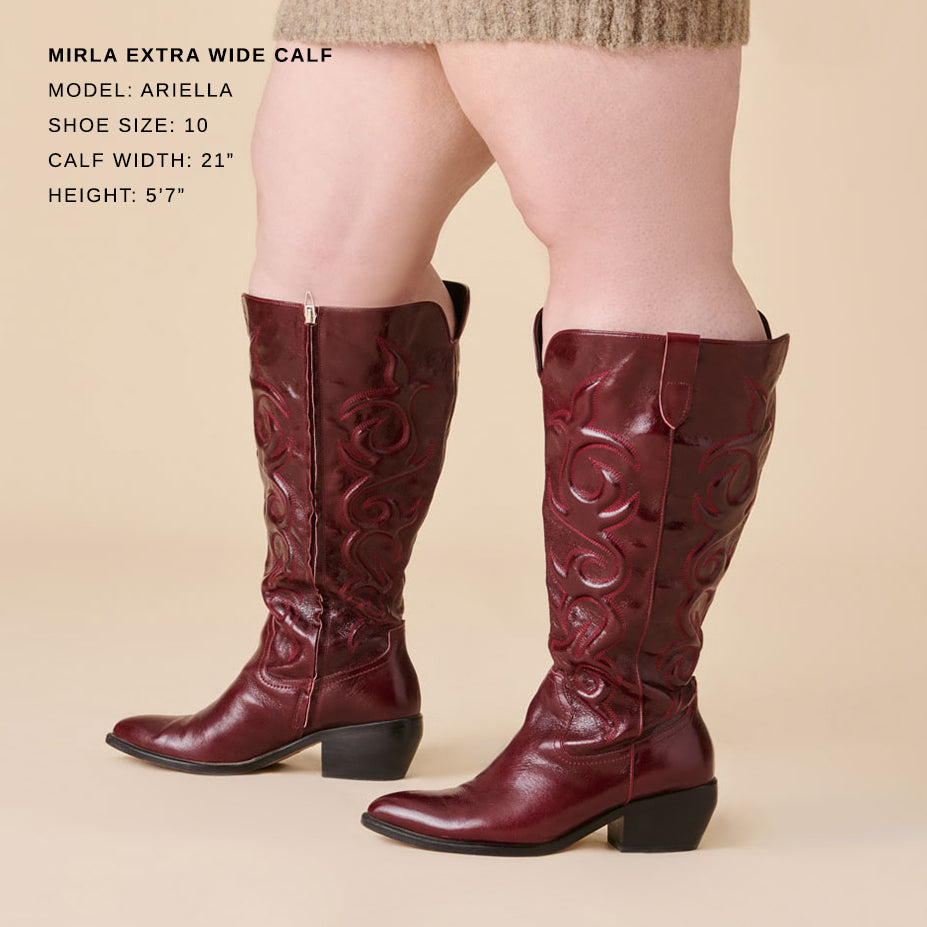 Mirla Oxblood Leather Extra Wide Calf Boots | Dolce Vita