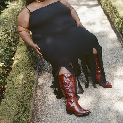 Mirla Oxblood Leather Extra Wide Calf Boots | Dolce Vita