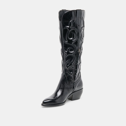 Mirla Black Leather Boots | Dolce Vita