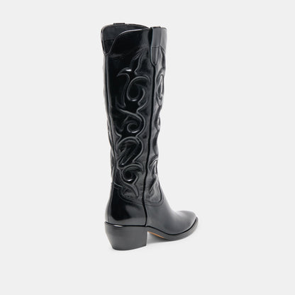 Mirla Black Leather Boots | Dolce Vita