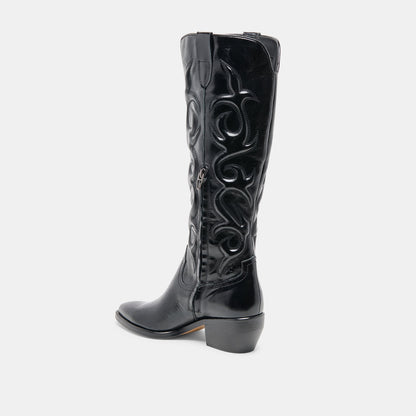 Mirla Black Leather Boots | Dolce Vita