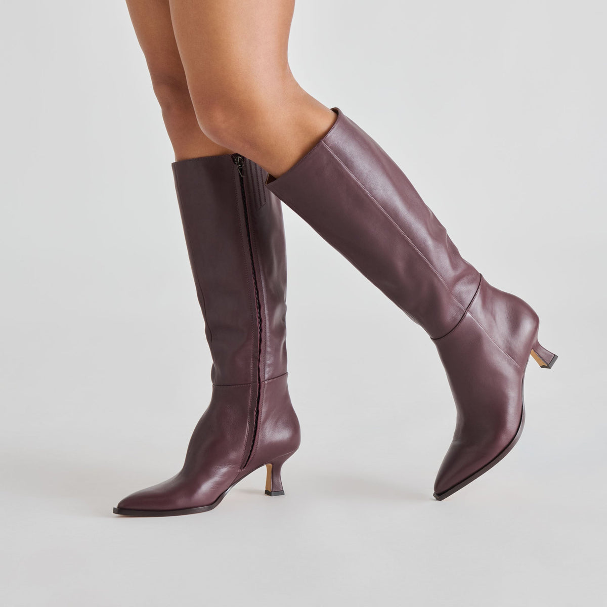 Auggie Wine Leather Boots | Dolce Vita