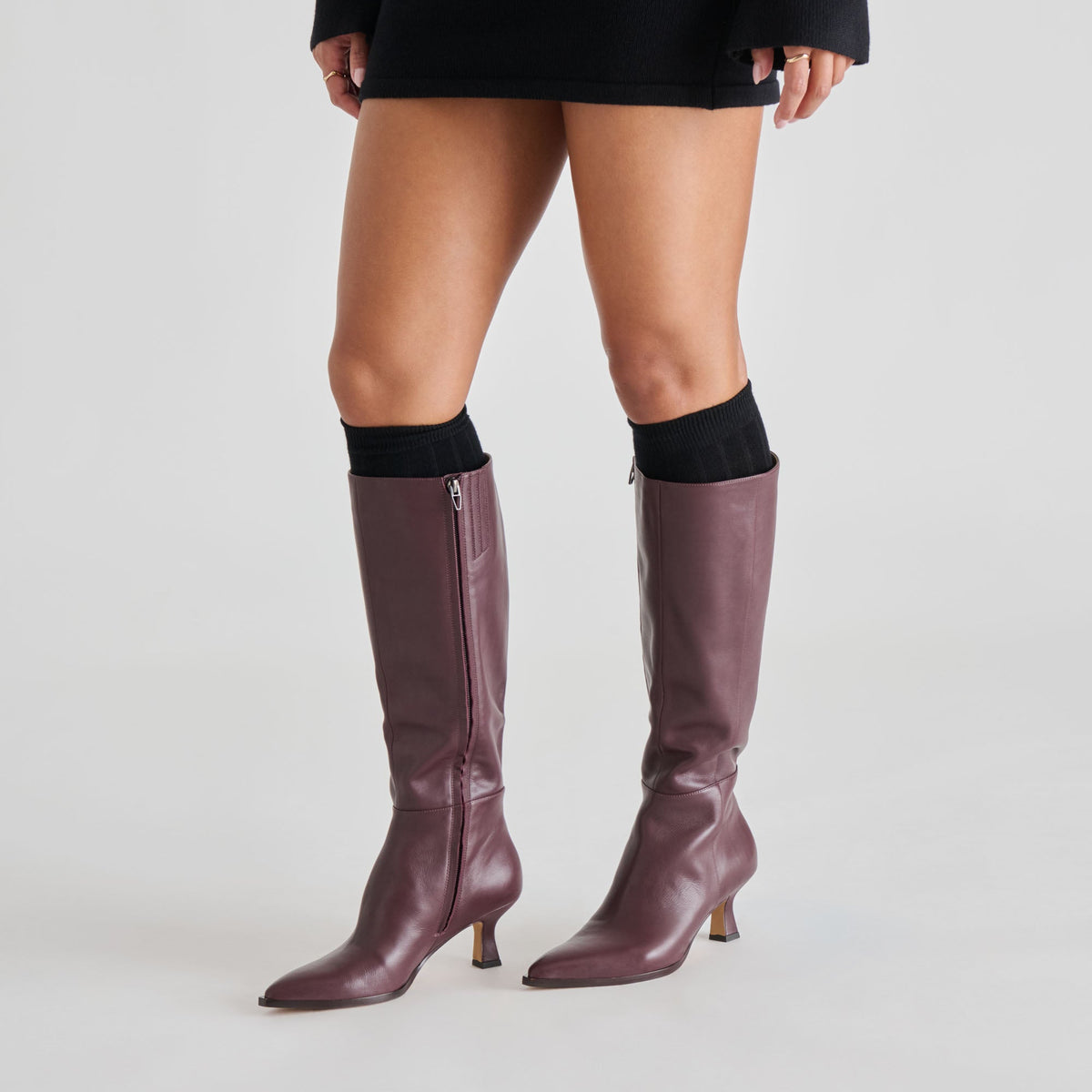 Auggie Wine Leather Boots | Dolce Vita