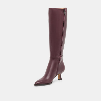 Auggie Wine Leather Boots | Dolce Vita