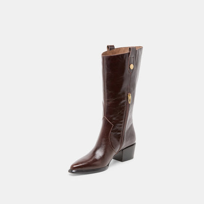 Vern Chocolate Leather Boots | Dolce Vita