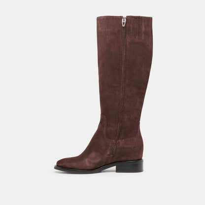 Kilian H2O Waterproof Mahogany Suede Wide Calf Boots | Dolce Vita
