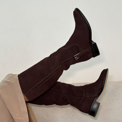 Kilian H2O Waterproof Mahogany Suede Wide Calf Boots | Dolce Vita