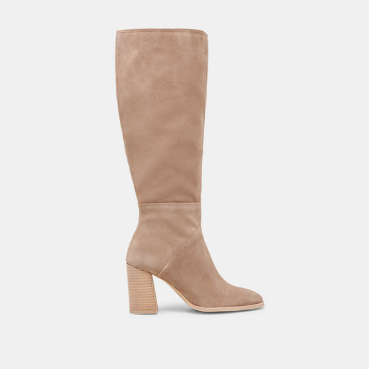 FYNN Wide Calf Boots Truffle Suede | Truffle Suede Knee-High Boots
 – Dolce Vita | Dolce Vita