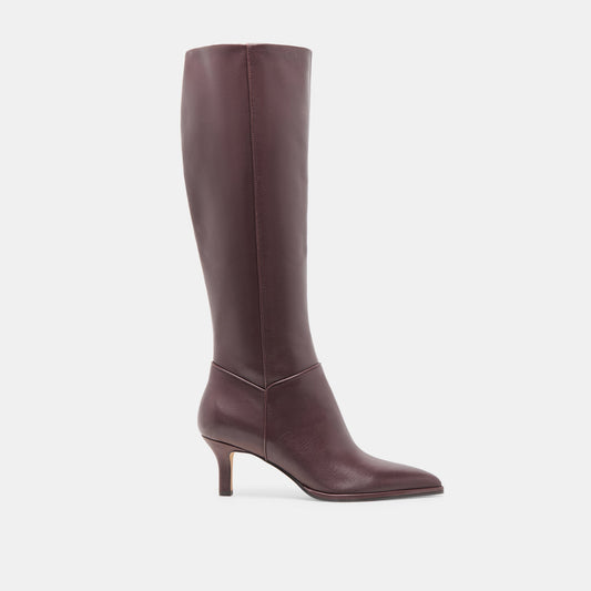 Aldy Mulberry Leather Wide Calf Boots | Dolce Vita