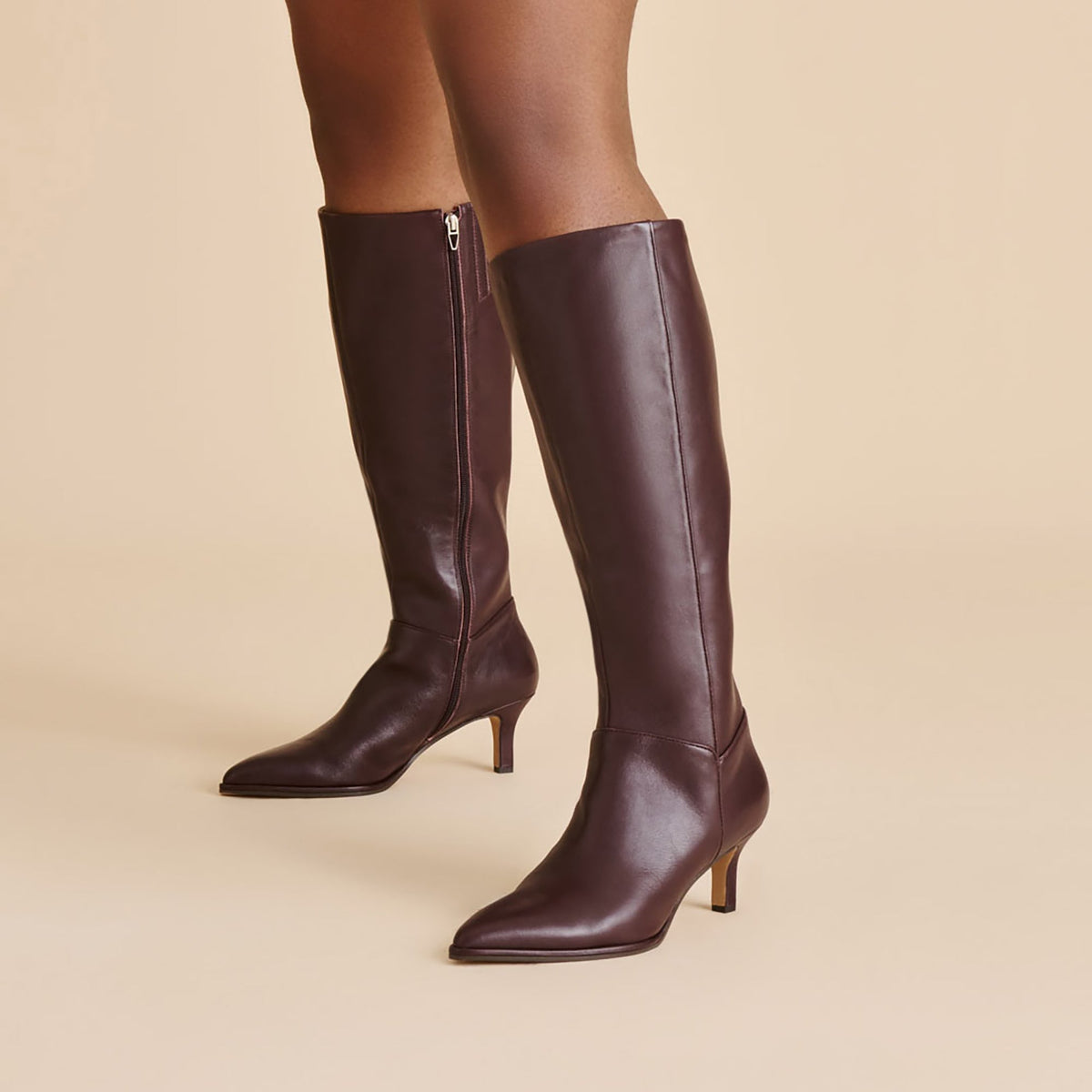 Aldy Mulberry Leather Wide Calf Boots | Dolce Vita