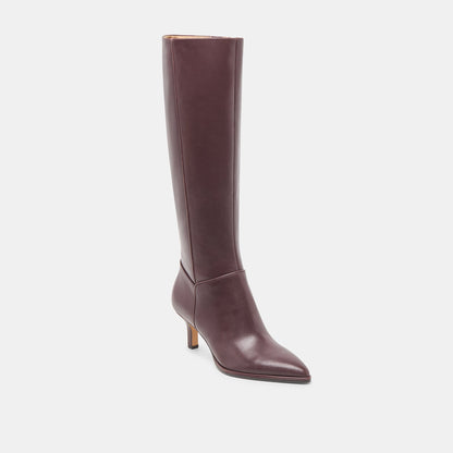 Aldy Mulberry Leather Wide Calf Boots | Dolce Vita