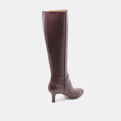 Aldy Mulberry Leather Wide Calf Boots | Dolce Vita