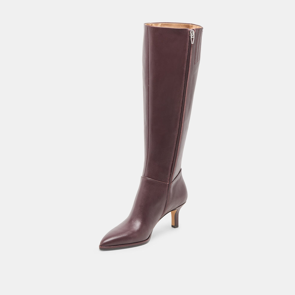 Aldy Mulberry Leather Wide Calf Boots | Dolce Vita