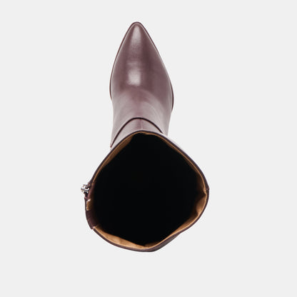 Aldy Mulberry Leather Wide Calf Boots | Dolce Vita