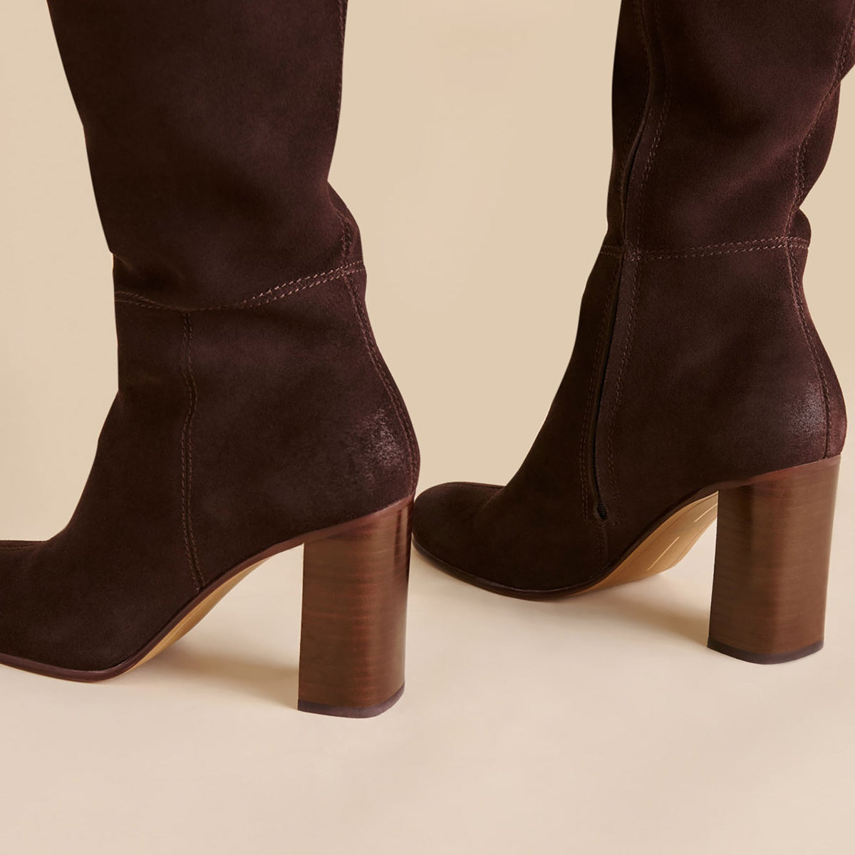 Hudsin Wide Calf Mahogany Suede Boots | Dolce Vita