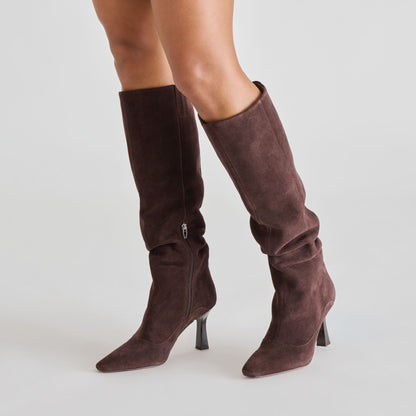 Lousa Mahogany Suede Boots | Dolce Vita