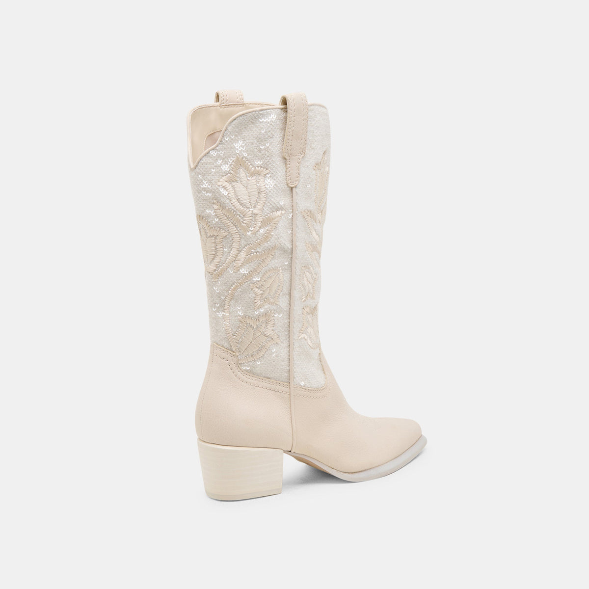Vorah Pearl Creme Sequin Boots | Dolce Vita
