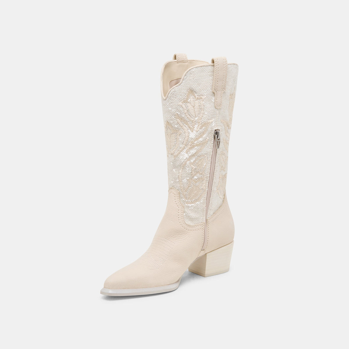 Vorah Pearl Creme Sequin Boots | Dolce Vita