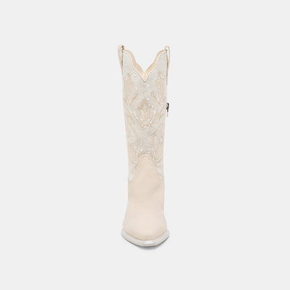 Vorah Pearl Creme Sequin Boots | Dolce Vita