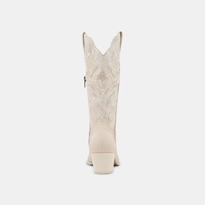 Vorah Pearl Creme Sequin Boots | Dolce Vita