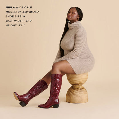 Mirla Oxblood Leather Wide Calf Boots | Dolce Vita