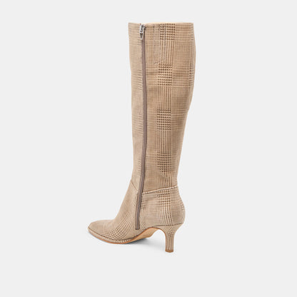 Aldy Herringbone Printed Suede Boots | Dolce Vita