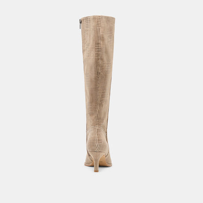 Aldy Herringbone Printed Suede Boots | Dolce Vita