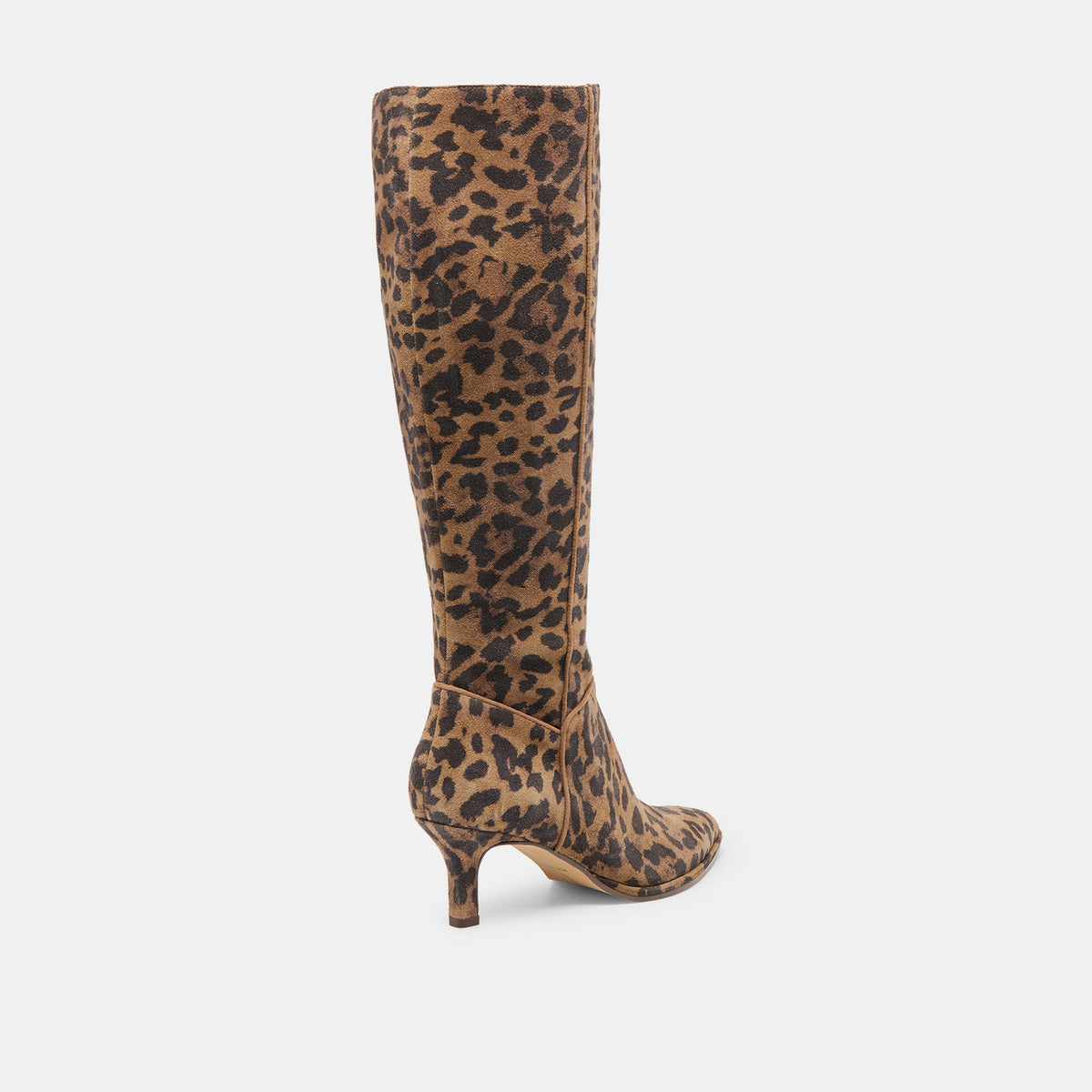 Aldy Brown Leopard Printed Suede Wide Calf Boots | Dolce Vita
